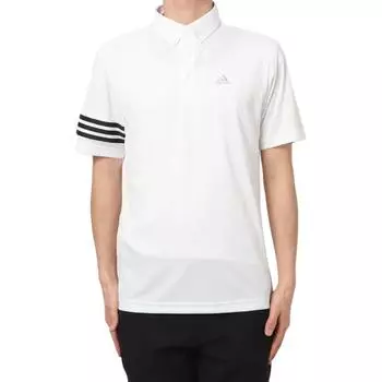 Adidas Гольф влагоотводящая полосатая рубашка поло с коротким рукавом мужская белая H64604 XL