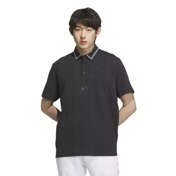 Adidas Golf Beyond the Course Jacquard BOS Logo Short Sleeve Black Shirt, Men s, чёрный