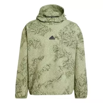 Adidas Городской выход тканая толстовка с капюшоном палатка зеленый мужской уличный стиль IY1517 S