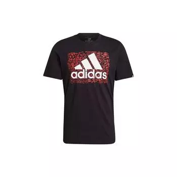 Adidas Graffiti Print Logo Спортивная футболка с коротким рукавом Мужские топы Черные GS6285 XS
