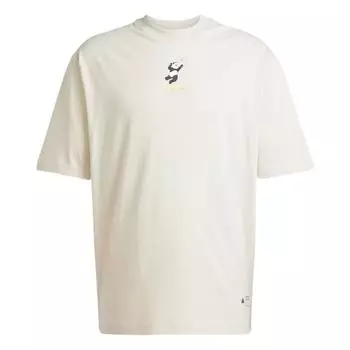 Adidas Графическая футболка Panda Jump Удобная Модная Универсальная Мягкая Однотонная Футболка с Коротким Рукавом Унисекс Топы Miracle-Bauxite-Brown JZ3289 M