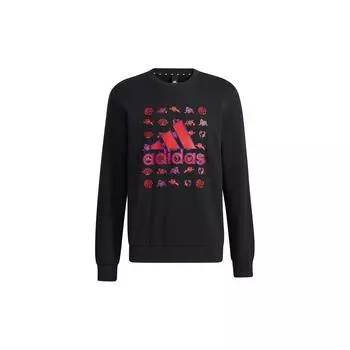 Adidas Графический свитшот серии CNY с принтом логотипа, облегающий мужской топ черного цвета GR2125 L