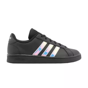 adidas Grand Court Base Черные переливающиеся женские кроссовки Core-Black Cloud-White Grey GV6704 36