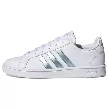 Adidas Grand Court Base White Vision Metallic Женские кроссовки Cloud-White Grey-Two GZ8164 36