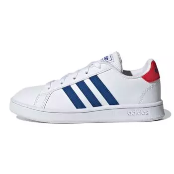 Adidas Grand Court Big Kid White Royal Blue Детские кроссовки Cloud-White Vivid-Red GX5742 35