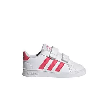 Adidas Grand Court Infant White Real Pink Детские кроссовки Cloud-White EF0115