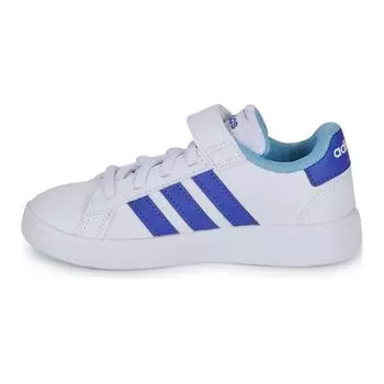 Adidas Grand Court Strap Little Kid White Lucid Blue Детские кроссовки Cloud-White Preloved-Blue HP8915