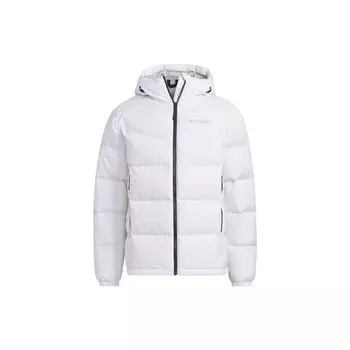 Adidas Гусиный пуховик с 800 Fill Power и однотонным логотипом Мужская верхняя одежда Белый IU2684 S