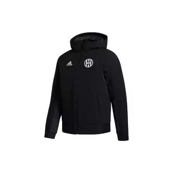 Adidas Harden Баскетбольная тренировочная ветрозащитная куртка с капюшоном Мужская верхняя одежда Черный GI6665 L