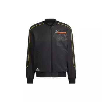 Adidas Harden Bomber Logo Спортивная баскетбольная приталенная куртка Мужская верхняя одежда Черный GP9790 M
