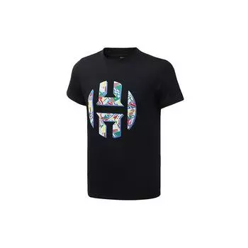 Adidas Harden Logo Спортивная баскетбольная футболка с коротким рукавом Мужские топы Черные DX6934 S