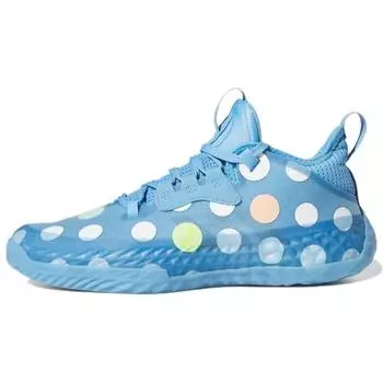 Adidas Харден Том. 5 Futurenatural Polka Dot — Team Light Blue Мужские кроссовки Темно-синяя обувь — Белый GX6146 42