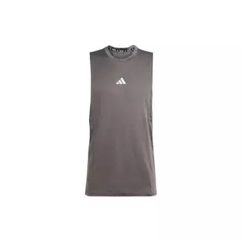 Adidas Heat.Rdy Badge Print Loose Training Celebrity Neck Безрукавка Мужские топы Темно-серый IS3712 XXL