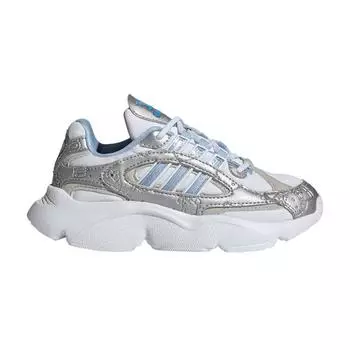 Adidas Hello Kitty x Ozmillen эластичные кружевные C белые светящиеся серо-голубые детские кроссовки Cloud-White Grey-One IF7041 30