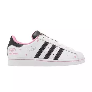 adidas Hello Kitty x Superstar J Kurumi Детские кроссовки Белый Бледно-розовый Облачно-белый IF3561 38