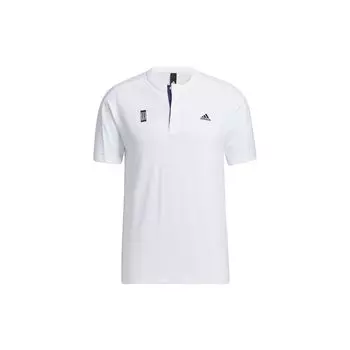 Adidas Henley Sport Повседневная футболка с коротким рукавом Мужские топы Белые GP1827 XXXL
