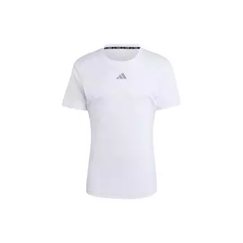 Adidas Hiit Training Tee с однотонным логотипом Быстросохнущая спортивная футболка для фитнеса с короткими рукавами Мужские топы белые IB3470 XXL