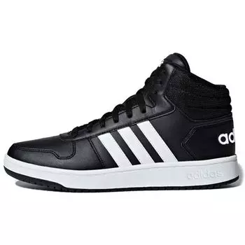 Adidas Hoops 2.0 Mid Black White Мужские кроссовки Core-Black Cloud-White BB7207