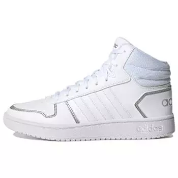 adidas Hoops 2.0 Mid White Silver Metallic Женские кроссовки Cloud-White FY6023