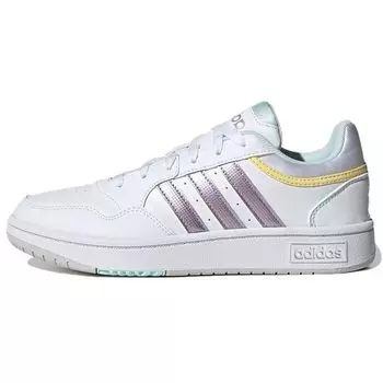adidas Hoops 3.0 White Matte Purple Metallic Женские кроссовки Cloud-White Почти-Yellow GX1806 38