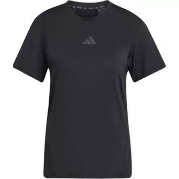 Adidas Интенсивная быстросохнущая дышащая спортивная фитнес футболка с круглым вырезом и коротким рукавом для женщин, черная JZ6281 S