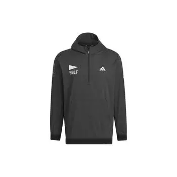 Adidas Эластичная куртка с капюшоном и полумолнией с логотипом, мужские куртки черного цвета IN9007 L