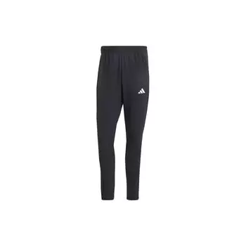 Adidas Эластичный пояс с буквенным принтом, прямые трикотажные спортивные брюки, мужские брюки черного цвета IM2319 M