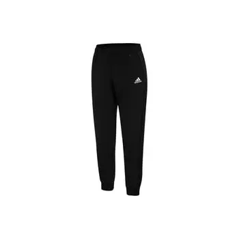 Adidas Эластичный пояс с однотонным принтом логотипа, прямые повседневные брюки для мужчин, черные H28909 XS