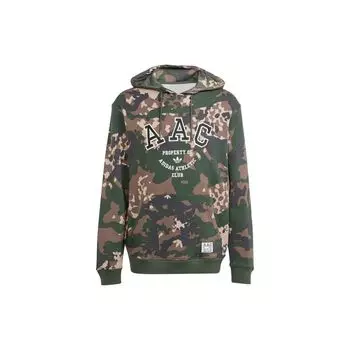 Adidas Камуфляжная свободная американская толстовка с длинным рукавом, мужская толстовка с капюшоном, зеленая IR9476 XXL