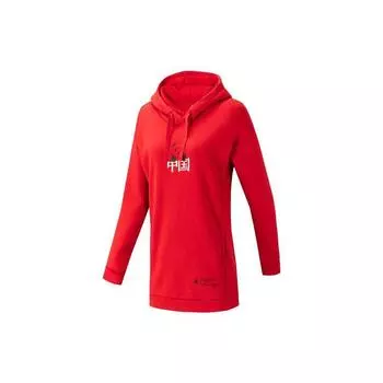 Adidas Китайская толстовка с капюшоном с принтом панды, флисовая толстовка с капюшоном, женская толстовка с капюшоном, светло-малиновая GH7807 S