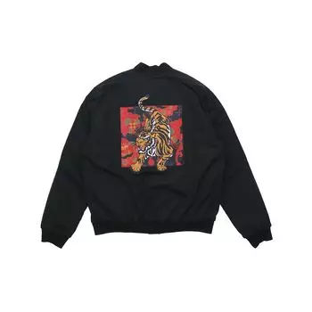 Adidas Китайский Новый год с рисунком тигра Приталенная куртка-бомбер на молнии Мужские куртки Черные GG0777 S