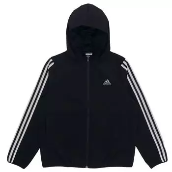 Adidas Классическая полосатая тканая куртка с капюшоном Женская верхняя одежда Черный GQ0596 S