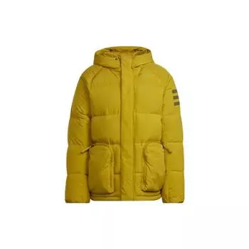 Adidas Классический однотонный теплый пуховик с трехполосным принтом, мужская верхняя одежда, оливково-зеленый HG8578 M