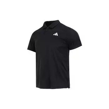 Adidas Классический узор логотипа дышащая рубашка поло с коротким рукавом мужская черная HS3246 S