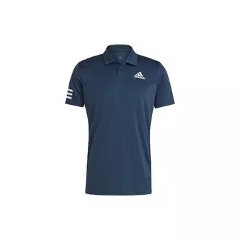 Adidas Клубные 3-полосные теннисные повседневные мужские рубашки-поло с короткими рукавами, темно-синие GL5458 L