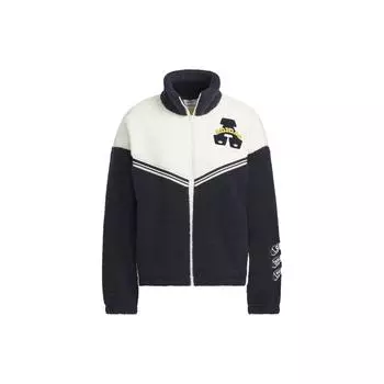 Adidas Коллекция Originals Collegiate Осень-Зима 24 Модная спортивная куртка с цветными блоками и воротником-стойкой в стиле ретро, женская куртка темно-синего и белого цвета JD6369 M
