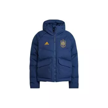 Adidas Команда Испании Логотип Принт Скрытая Молния Пуховик Мужская Верхняя Одежда Синий HE8906 L