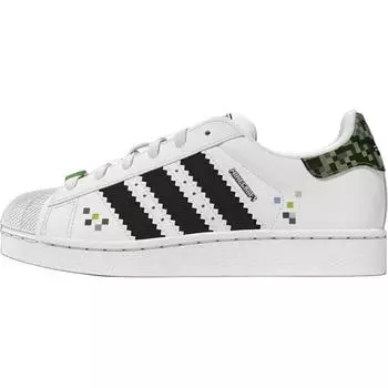 Adidas Кроссовки Minecraft x Superstar 2 J Creeper Kids White Cloud-White Core-Black JQ8749 36