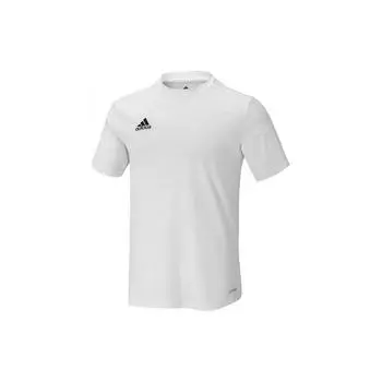 Adidas Круглый вырез с логотипом и принтом, прямая футболка с коротким рукавом, мужские топы, белые BJ9176 M