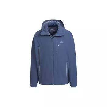 Adidas Куртка Fustl 2 Logo Sports Casual Loose Hooded Jacket Men Jackets Gray Blue IZ1497 M
