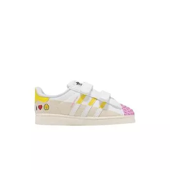 adidas LEGO x Superstar CF I I Love Lego - Розовые детские кроссовки Белый Облачно-белый Желтый IF2912 22