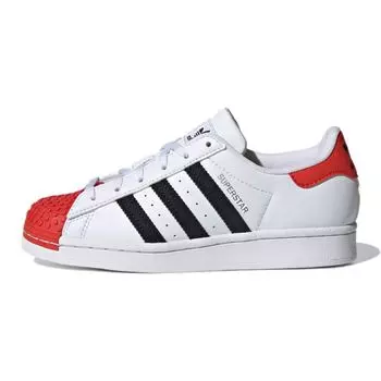 Adidas LEGO x Superstar J Cloud Бело-красные детские кроссовки Core-Black H03955