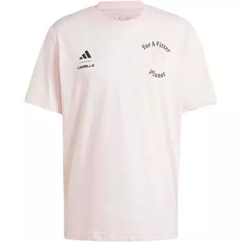 Adidas Les Mills Мягкий Удобный Повседневный Свободный Пуловер С Логотипом Принт Короткий Рукав Футболка Мужская Футболки Розовый Белый JJ3164 L