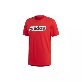 Adidas Letter Logo Спортивная футболка с коротким рукавом Мужские топы Красный DV3053 L