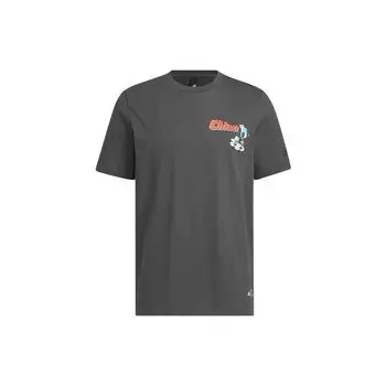 Adidas Letter Print Crew Neck Свободная футболка с короткими рукавами Мужские топы Серый IP3964 XL