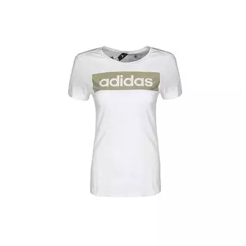 Adidas Линейная футболка из фольги, женские топы, белые CD1981 XS