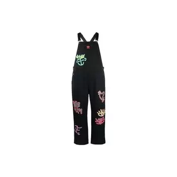 Adidas Logo Graffiti Print Square Neck без рукавов Прямой комбинезон мужской комбинезон черный HC3090 XL