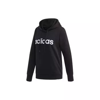 Adidas Свитшот с капюшоном и логотипом, длинный рукав, женские топы, черный цвет DP2403 XS