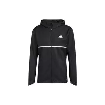 Adidas Logo Повседневная куртка с капюшоном и логотипом Мужская верхняя одежда Черный H58592 M