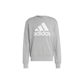 Adidas Logo Print Crew Neck Свободная толстовка с длинными рукавами Мужские топы Серый IC9326 L